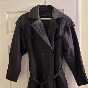 Stylish Black Double-Breasted Trench Coat